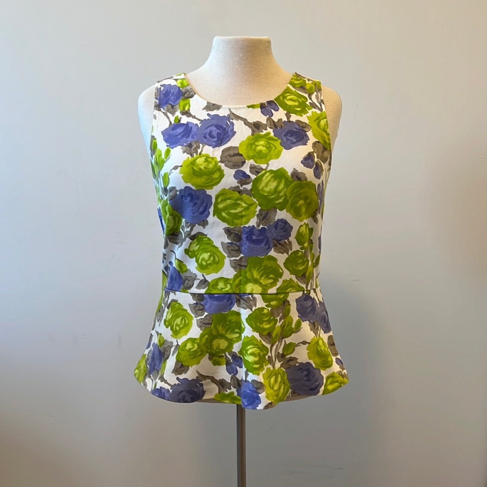 J Crew Floral peplum top